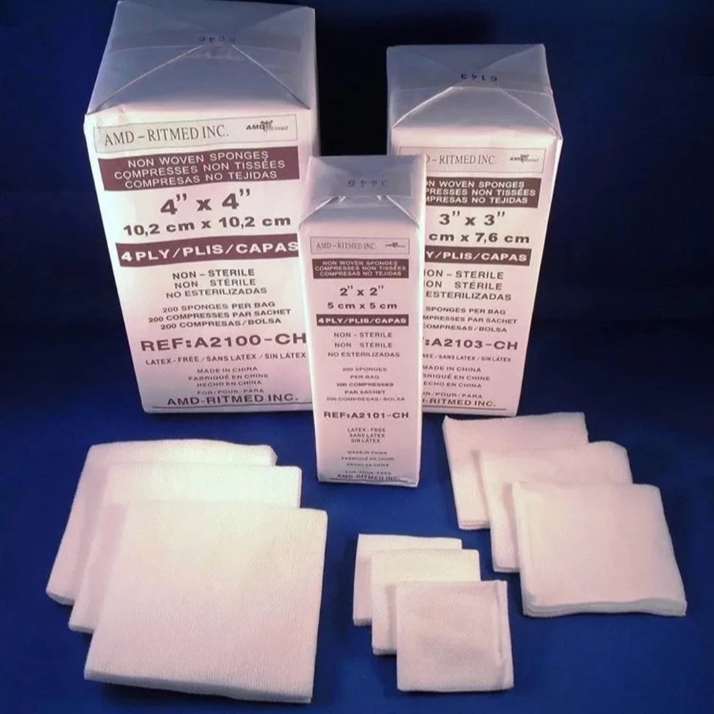 GAUZE NON-WOVEN 2X2 4 PLY