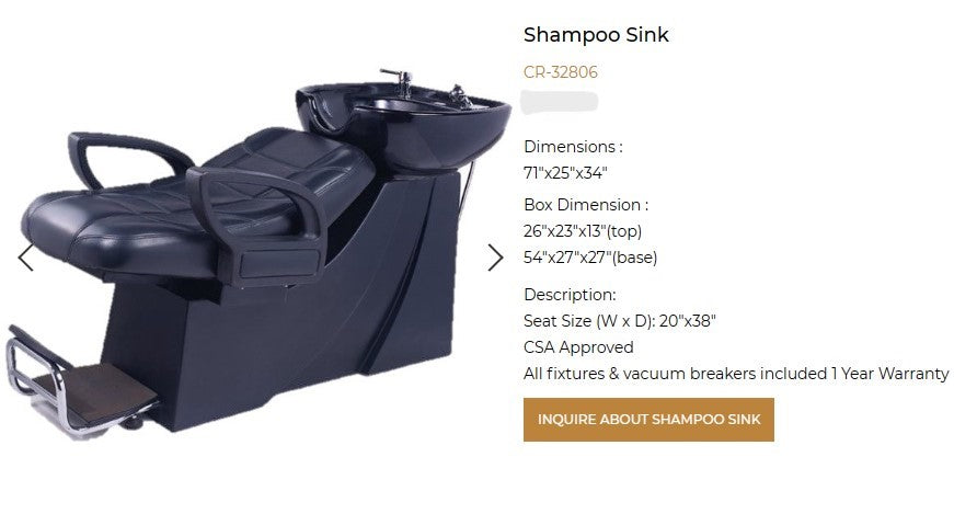 SHAMPOO SINK UNIT
