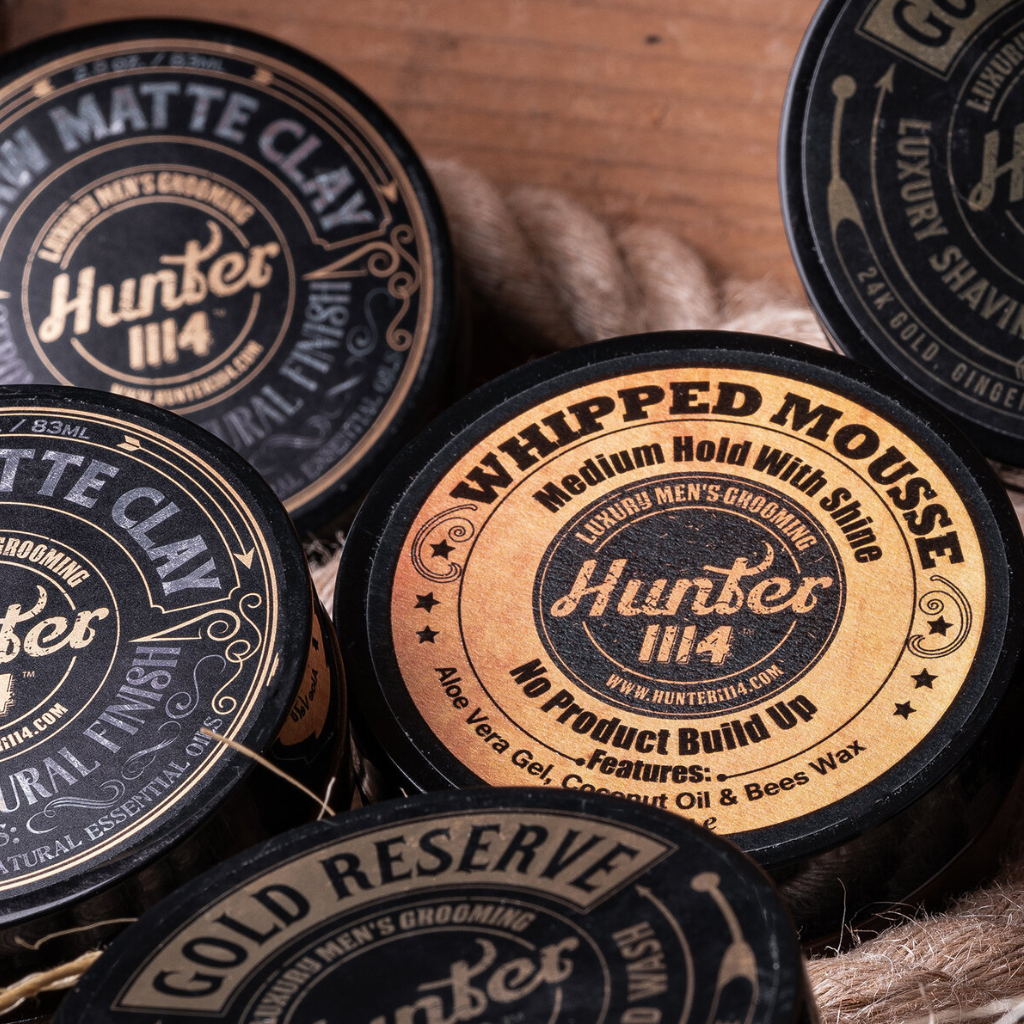 A close look at mens hair care and styling products from Hunter 1114.
