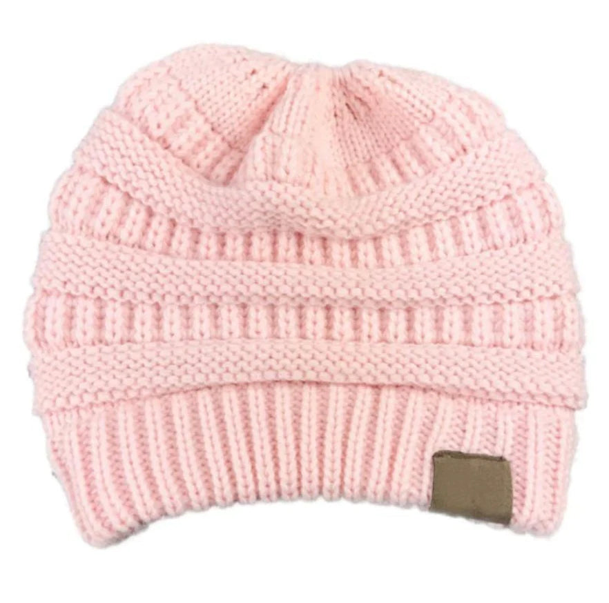 KNITTED PONYTAIL TOQUE