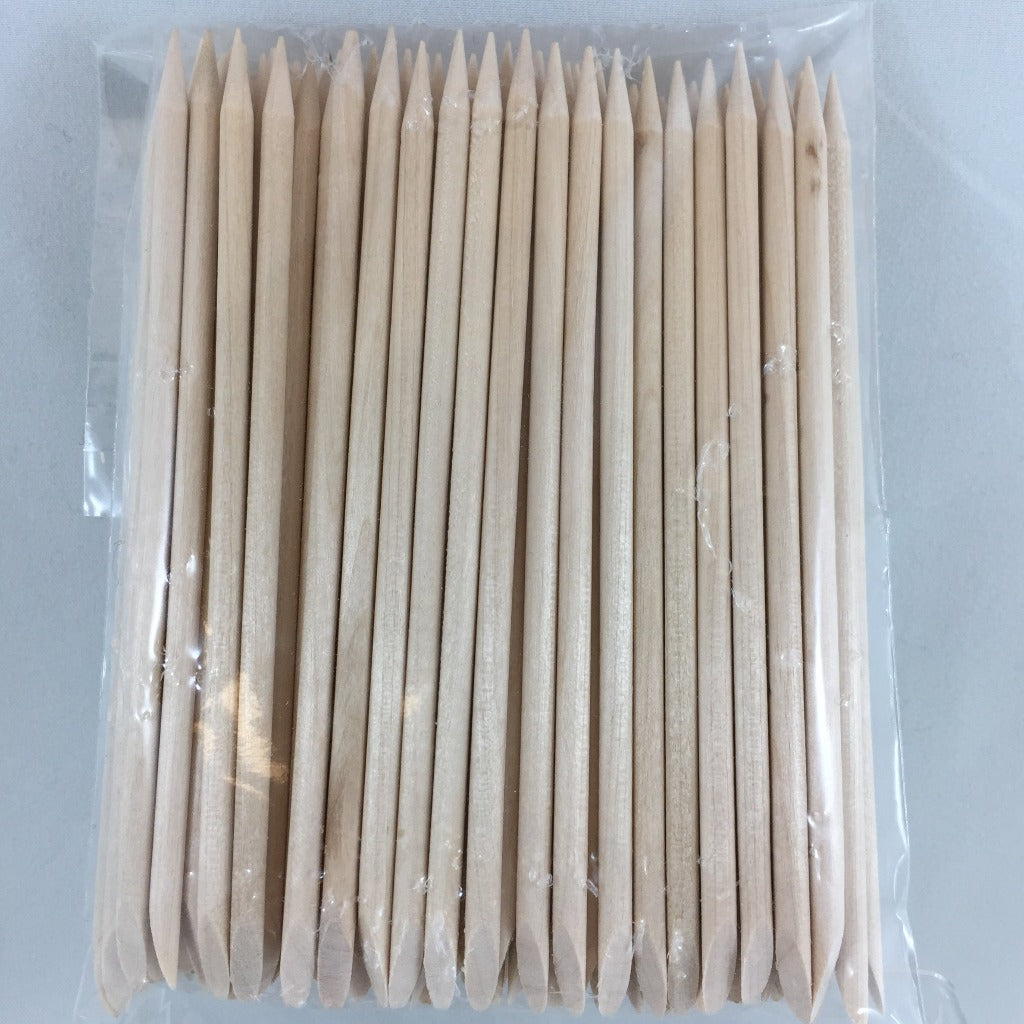 WOOD CUTICLE PUSHER STICKS 100 BAG