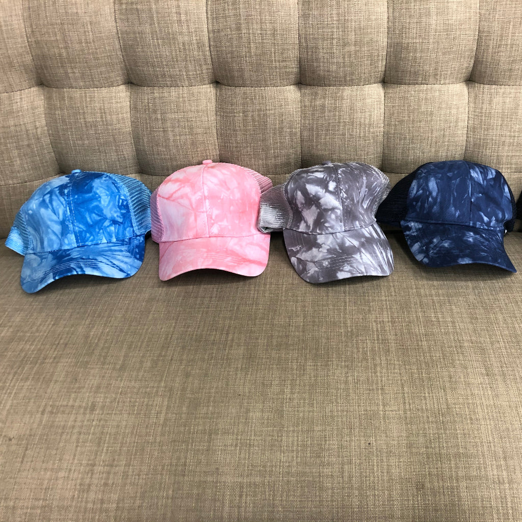 TIE DYED BALL CAP - PONYTAIL FRIENDLY
