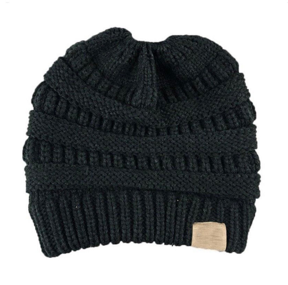 KNITTED PONYTAIL TOQUE