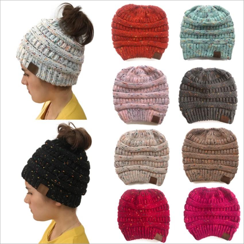 KNITTED PONYTAIL TOQUE