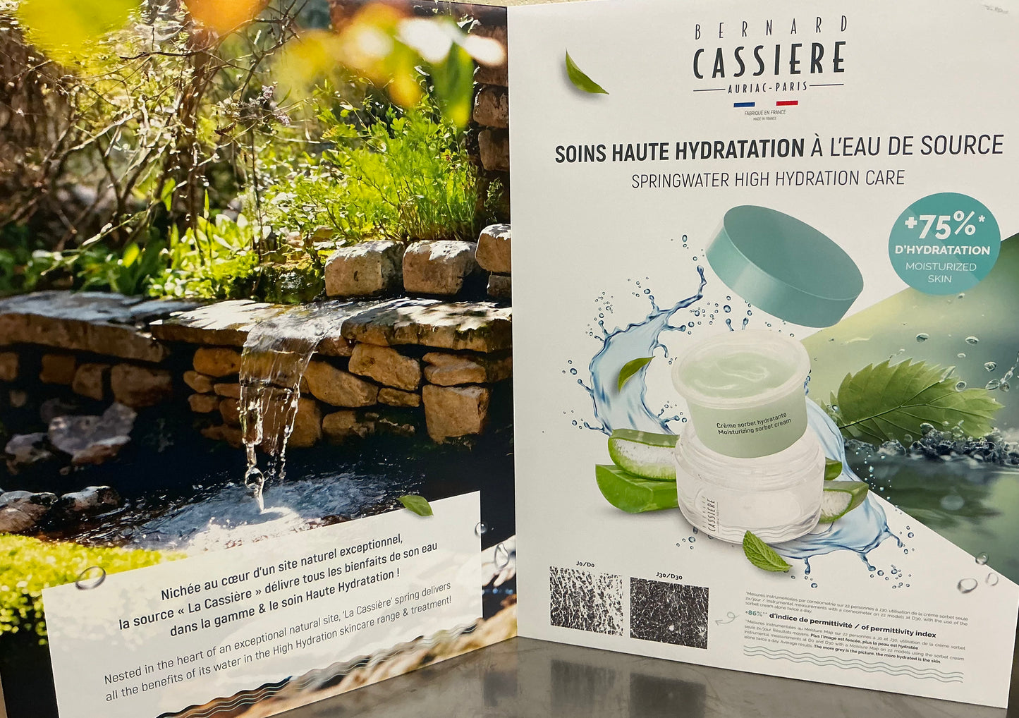 BERNARD CASSIERE SPRINGWATER HIGH HYDRATION SHOWCARD