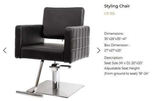 STYLING CHAIR - BLACK (MORE STYLES AVAILABLE)