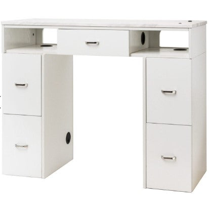 MANICURE TABLE 086 - 5 DRAWERS - WHITE