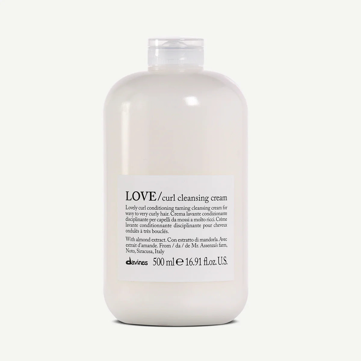 Davines LOVE CURL Cleansing Cream 500ml clear bottle