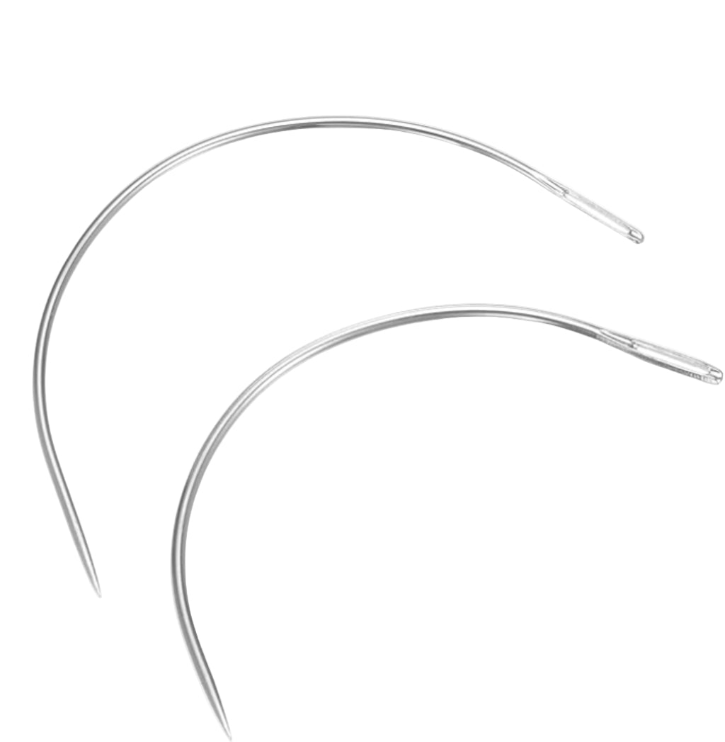 HAIR EXTENSION CURVED NEEDLES 2.5 - 3" 25 PC ea.