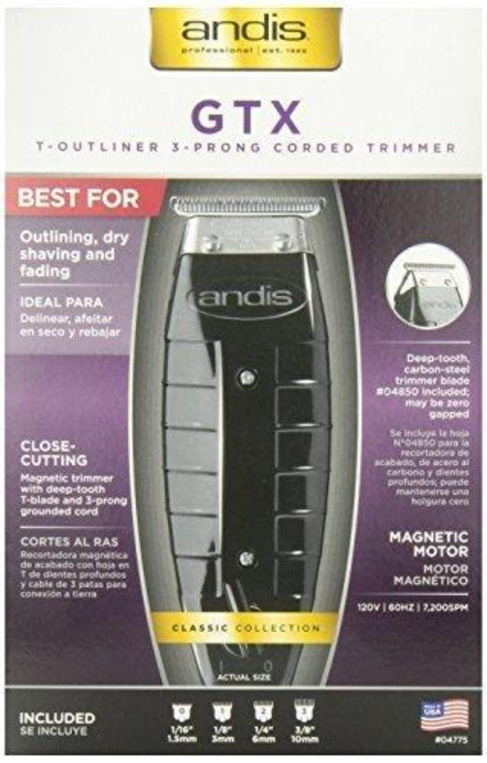 ANDIS GTX T-OUTLINER 3-PRONG CORDED TRIMMER