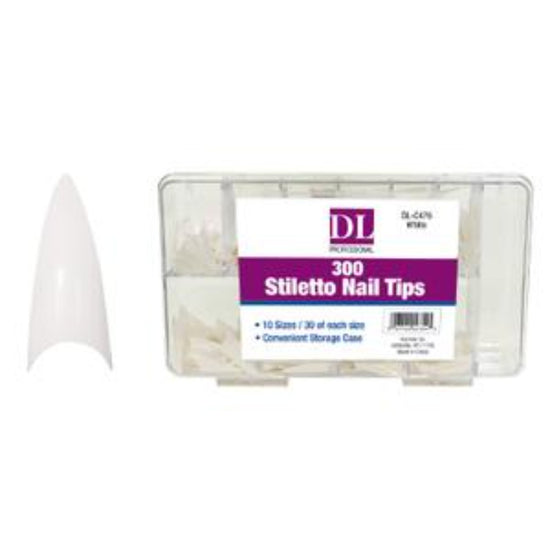 STILETTO NAIL TIPS - CLEAR (300PC)