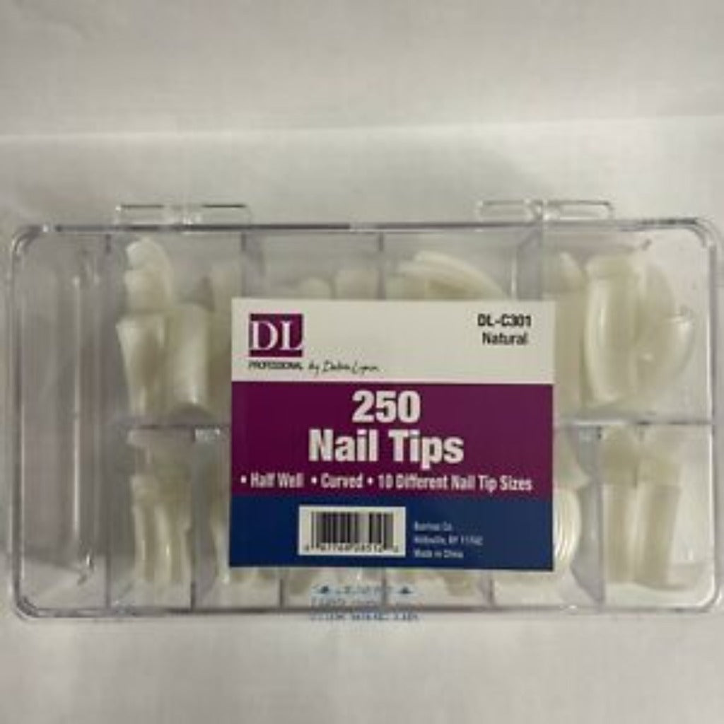 CLEAR NAIL TIPS - HALF WELL (250PC)